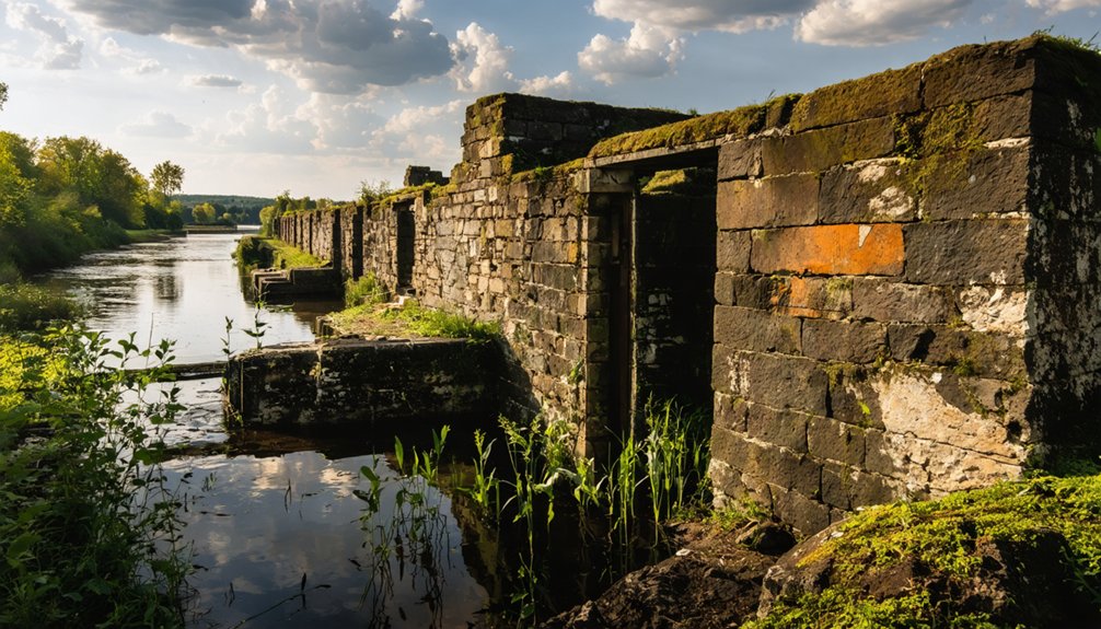 industrial ruins and river views