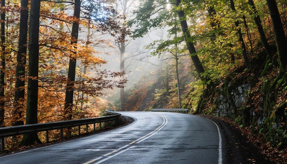 narrow rural winding road