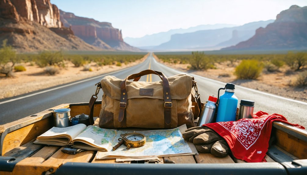 pack water map and safety gear