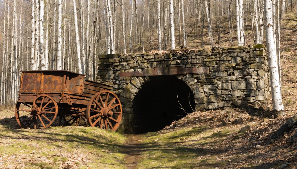 remnants of abandoned mining sites